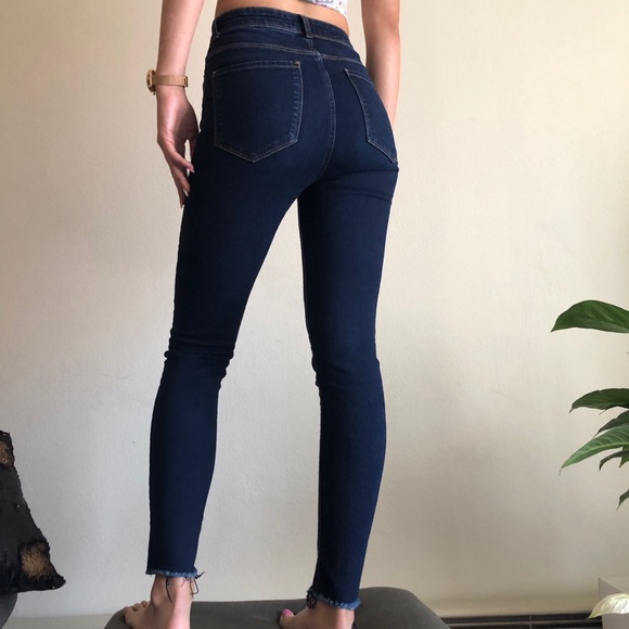 Zara Denim - Zara Basic Denim Distressed Blue Jeans 6